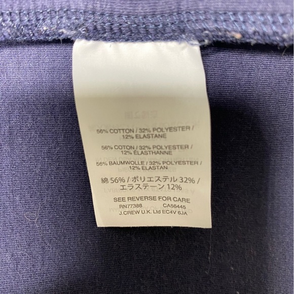J Crew Scuba Jacket Women XXS Full Zip Hoodie Neoprene Navy Blue Made In USA - Picture 12 of 13